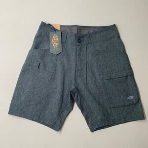 Aftco Men AFTech Shorts 28 Blue Diffuse Navy Fishing Outdoor M105 Cargo 7.5 NEW